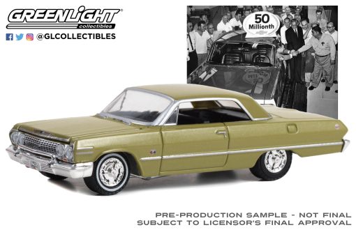 1/64 1963 Chevy Impala SS - 50 Millionth Chevrolet - Special Gold Paint (Hobby Exclusive) - Greenlight Collectibles